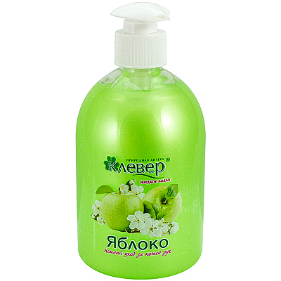 Мыло жидкое 500мл перламутровое ЯБЛОКО КЛЕВЕР с дозатором АКВАЛОН Купить мыло жидкое 500мл перламутровое яблоко клевер с дозатором аквалон в Москве