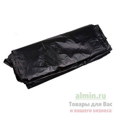 Купить мешок (пакет) мусорный 180л 900х1100 мм 80 мкм в пластах пвд черный 1/50/200, 50 шт./упак в Москве