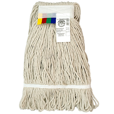 Насадка - МОП (MOP) для швабры 400 г KENTUCKY веревочная прошитая БЕЛАЯ ХЛОПОК "A-VM" Купить насадка - моп (mop) для швабры 400 г kentucky веревочная прошитая белая хлопок "a-vm" в Москве