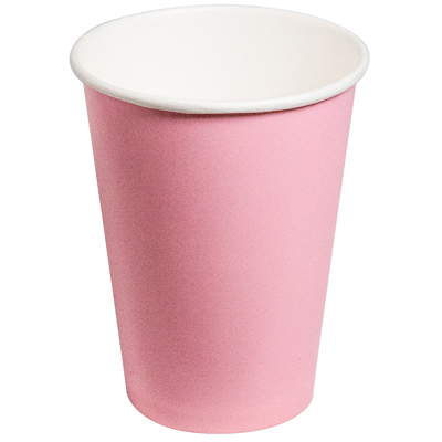 Купить стакан бумажный 350мл d90 мм 1-сл для горячих напитков розовый v 1/50/800, 50 шт./упак в Москве