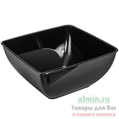Купить миска 550мл квадратная пластик черный kpn 1/6/168, 6 шт./упак в Москве