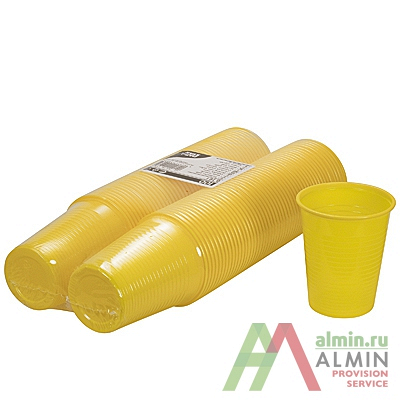 Купить стаканчик пластиковый 180мл d70 мм ps желтый papstar 1/100/1000 (артикул производителя 11003), 100 шт./упак в Москве
