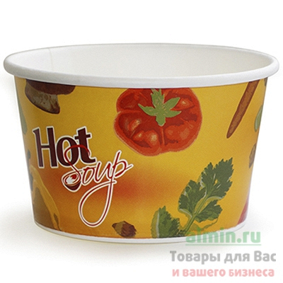 Купить контейнер бумажный 500мл н72хd120 мм для горячего, холодного hot soup без крышки dc 1/50/500, 50 шт./упак в Москве