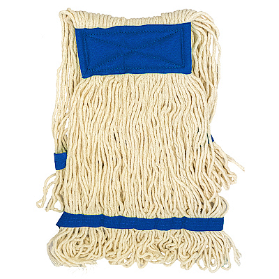 Купить насадка - моп (mop) для швабры веревочная петлевая с синей прошивкой kentucky 450 г белая хлопок "hunt`s" 1/25 в Москве