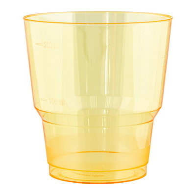 Купить стакан пластиковый d75 мм 200 мл кристалл желтый ps "pokrov plast", 50 шт./упак в Москве