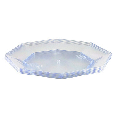 Купить тарелка мелкая d 230мм brilliant многогранная пластиковая прозрачная "kpn" 1/6, 6 шт./упак в Москве