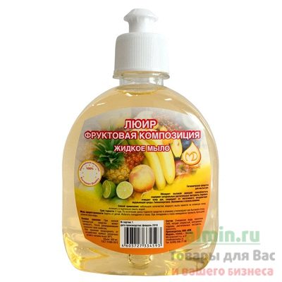 Купить мыло жидкое 300мл прозрачное фруктовая композиция люир с дозатором push-pull md 1/22 в Москве