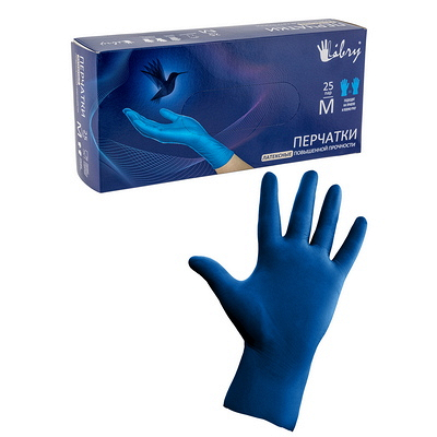 Купить перчатки одноразовые латексные s 50 шт/уп неопудренные high risk синие в Москве