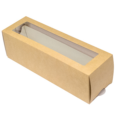 Купить коробка для пирожных дхшхв 180х55х55 мм с окном картон крафт gdc 1/50/500, 50 шт./упак в Москве