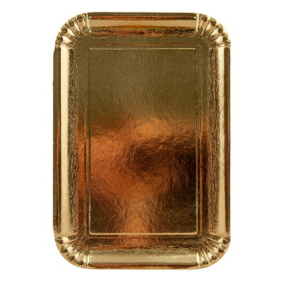Купить поднос сервировочный ламинированный 445х335 мм прямоугольный золото картонный "nn" 1/50, 50 шт./упак в Москве