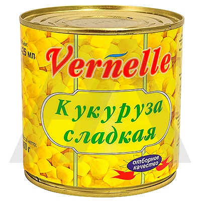 Кукуруза консервированная 400г VERNELLE ж/банка 1/6/12, 6 шт./упак Купить кукуруза консервированная 400г vernelle ж/банка 1/6/12, 6 шт./упак в Москве