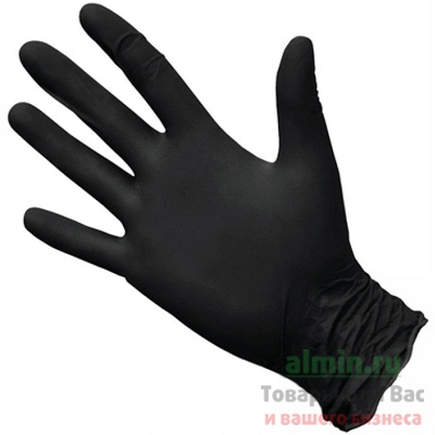 Купить перчатки одноразовые нитриловые xl 100 шт/уп черные 1/10 в Москве