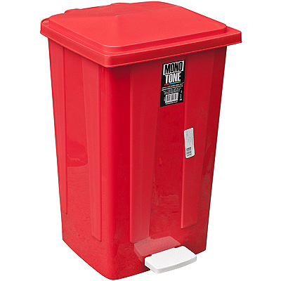 Купить контейнер мусорный прямоугольный 48л дхшхв 420х375х630 мм с педалью пластик красный bora 1/1 (арт. 642) в Москве