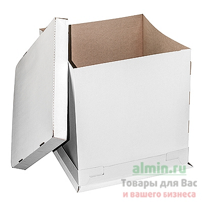 Купить коробка для торта дхшхв 460х460х500 мм до 5 кг квадратная картон белый 1/20, 20 шт./упак в Москве