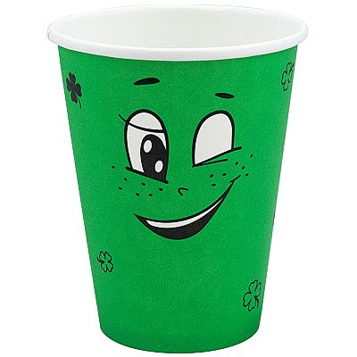 Купить стакан бумажный 350мл d90 мм 1-сл для горячих напитков emoji зеленый ep, 50 шт./упак в Москве