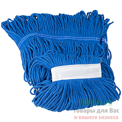 Купить насадка - моп (mop) для швабры веревочная прошитая kentucky 400 г хлопок синяя 1/15 в Москве