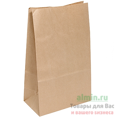 Купить пакет бумажный дхшхв 260х140х350 мм с прямоугольным дном крафт 1/400, 400 шт./упак в Москве