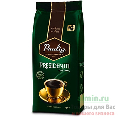 Купить кофе зерновой 250г paulig presidentti original мягкая упаковка 1/1 в Москве