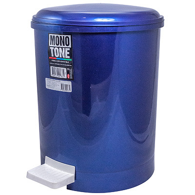 Купить контейнер мусорный круглый 20л н415хd310 мм с педалью пластик синий bora 1/6 в Москве