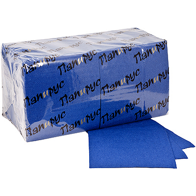 Купить салфетка бумажная синяя 33х33 см 1-сл 400 шт/уп папирус 1/6, 1 шт. в Москве