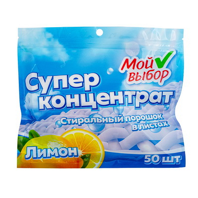Купить средство для стирки в листах 50 шт концентрат лимон "мой выбор" в Москве