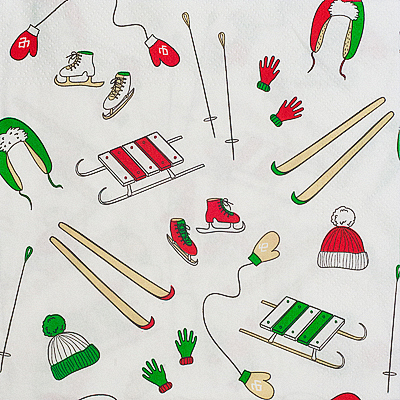 Купить салфетка бумажная 3-сл 33х33 см 20 шт зимние атрибуты с рисунком "papstar" (артикул производителя 87041) в Москве