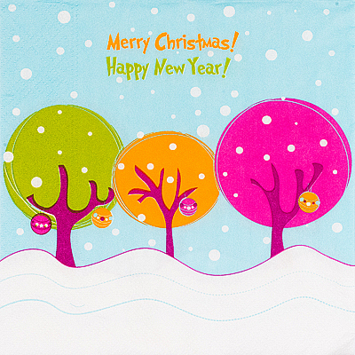 Купить салфетка бумажная 33х33 см 3 -сл 20 шт/уп снежные деревья papstar (артикул производителя 87078) в Москве