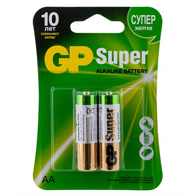 Купить батарейка aa 2 шт/уп gp super в блистере в Москве