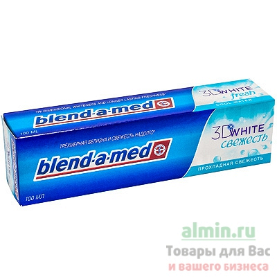 Купить зубная паста blend-a-med 100мл 3d white прохладная свежесть p&g 1/6/24 в Москве