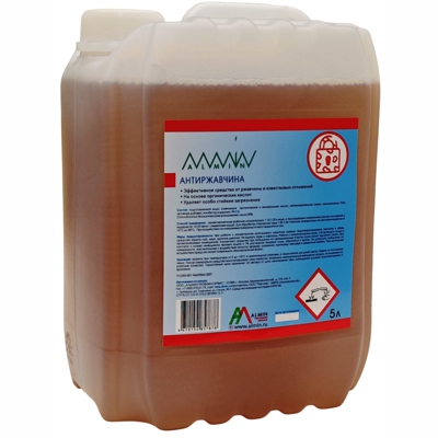 Купить средство чистящее кислотное 5 л антиржавчина канистра "almin" в Москве