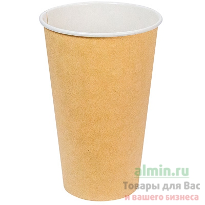 Купить стакан бумажный 500мл d90 мм 1-сл для горячих напитков крафт smg 1/45/900, 45 шт./упак в Москве