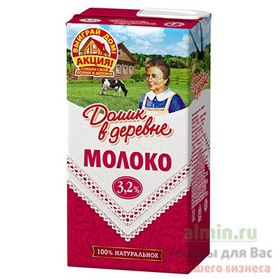 Купить молоко 3,2% 950г домик в деревне 1/12 в Москве