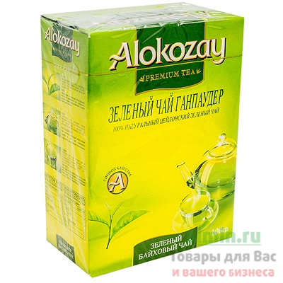 Купить чай зеленый листовой 100г alokozay 1/40 в Москве