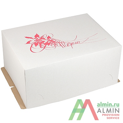 Купить коробка для торта дхшхв 360х270х170 мм до 2 кг прямоугольная картонная с рисунком 1/50, 50 шт./упак в Москве