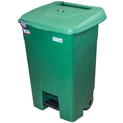 Купить бак мусорный прямоугольный 80л дхшхв 450х505х730 мм на колесах с педалью пластик зеленый bora 1/3, 1 шт. в Москве