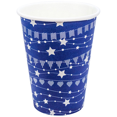 Купить стакан бумажный 1-сл d90 мм 350 мл праздничный для горячих напитков синий бумага "virido", 50 шт./упак в Москве