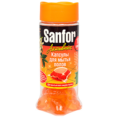 Купить средство для мытья пола sanfor апельсин капсулы схз в Москве