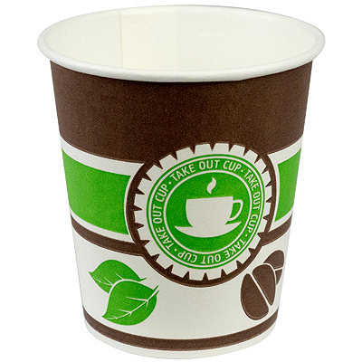 Купить стакан бумажный 185мл d73 мм 1-сл для горячих напитков чай зеленый&кофе v 1/60/1500, 60 шт./упак в Москве
