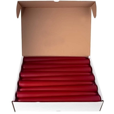 Свеча коническая h250d19 мм 30 шт 9часов горения БОРДОВАЯ БЕЗ ЗАПАХА коробка "Horizon Candles" Купить свеча коническая h250d19 мм 30 шт 9часов горения бордовая без запаха коробка "horizon candles" в Москве