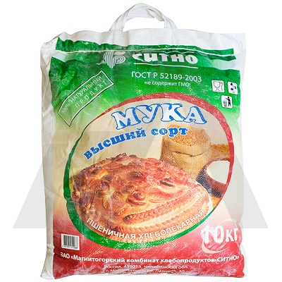 Купить мука пшеничная 10кг ситно высший сорт 1/5 в Москве
