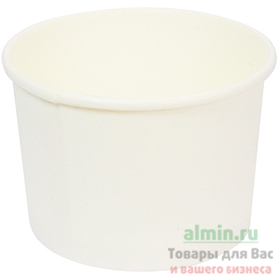 Купить контейнер бумажный 250мл н65хd93 мм для горячего, холодного без крышки белый v 1/50/800, 50 шт./упак в Москве