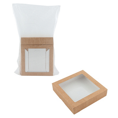 Упаковка 1500мл ДхШхВ 200х200х40мм с окном КРАФТ "GeoVita", 20 шт./упак Купить упаковка 1500мл дхшхв 200х200х40мм с окном крафт "geovita", 20 шт./упак в Москве