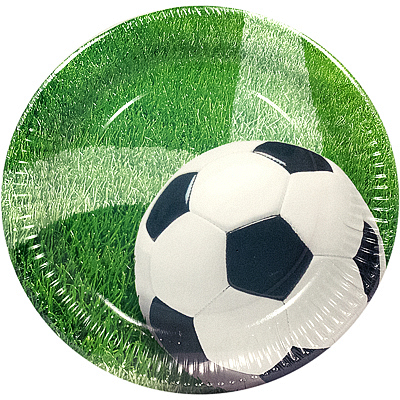 Купить тарелка бумажная d230 мм с дизайном футбол картон papstar 1/10/200 (артикул производителя 81637), 10 шт./упак в Москве