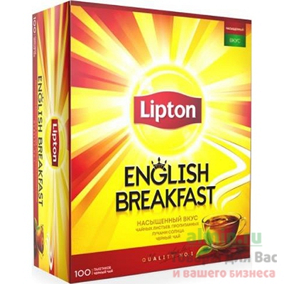 Купить чай черный пакетированный 100 шт/уп lipton english breakfast 1/1 в Москве