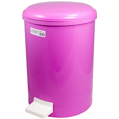 Купить контейнер мусорный круглый 20л н415хd310 мм с педалью пластик розовый bora 1/6 в Москве