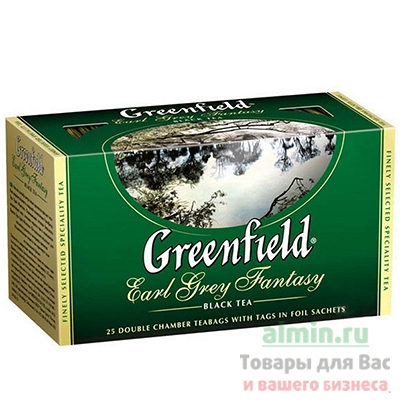 Купить чай черный пакетированный 25 шт в индивидуальной упак greenfield earl grey fantasy 1/1 в Москве
