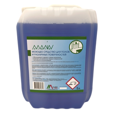 Средство моющее 5 л для полов и различных поверхностей канистра "ALMIN" Купить средство моющее 5 л для полов и различных поверхностей канистра "almin" в Москве