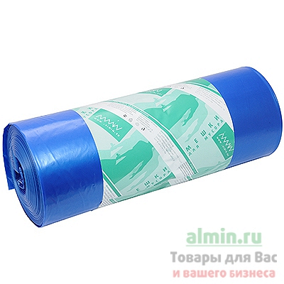 Купить мешок (пакет) мусорный 180л 900х1100 мм 70 мкм в рулоне пвд синий /\/\/\/\|/\/ 1/25, 25 шт./упак в Москве