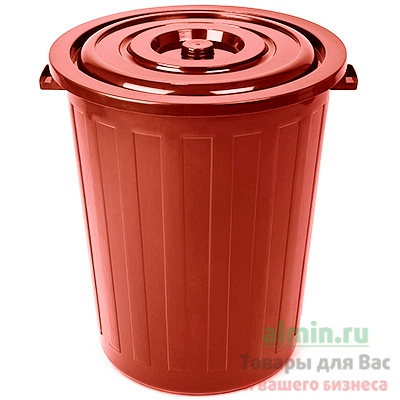 Купить бак мусорный круглый 105л н660хd550 мм пластик красный bora 1/1 в Москве
