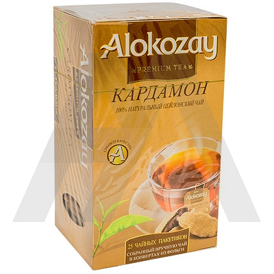 Купить чай черный пакетированный 25 шт в индивидуальной упак кардамон alokozay 1/24 в Москве